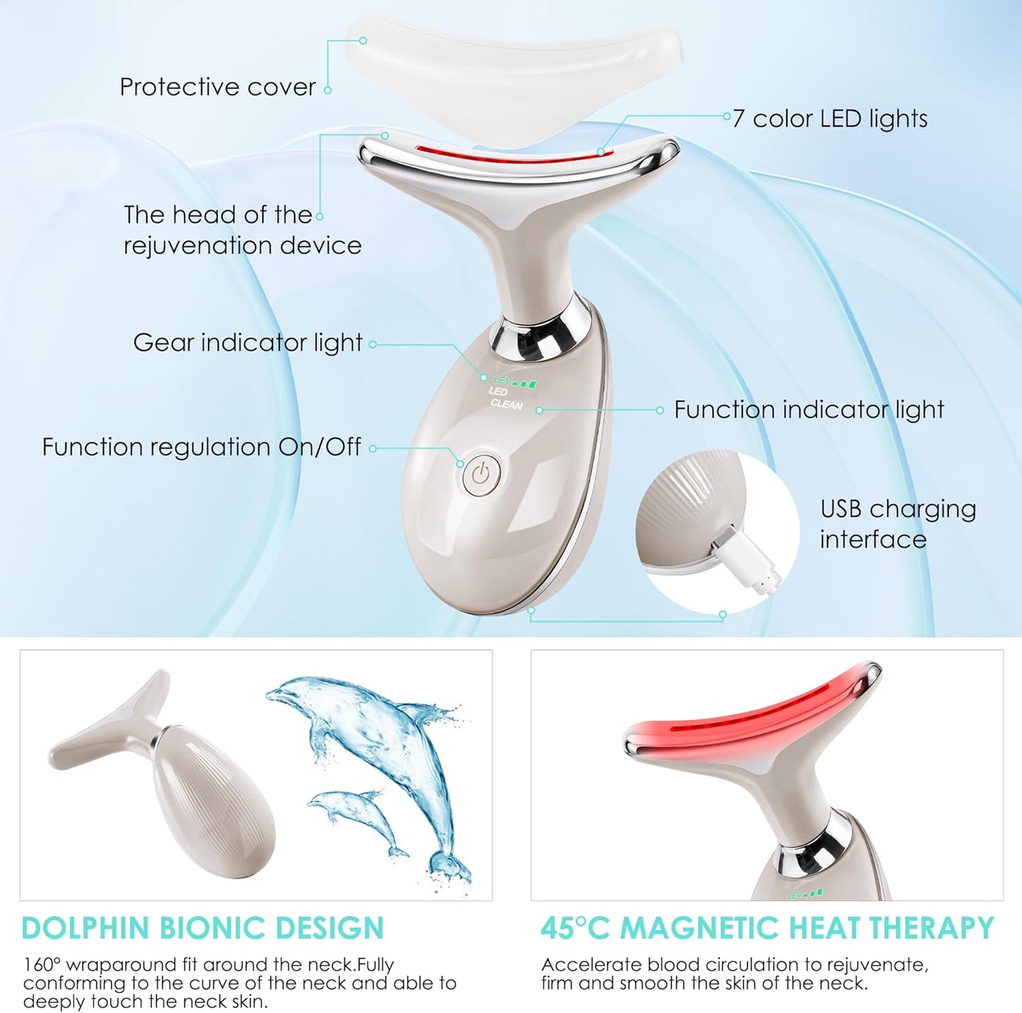 7-Color LED Neck and Face Massager